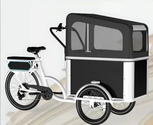 Electric Bakfiets Cargo Trike Steel Frame Lithium Battery Rear Hub Motor Kids Transport Delivery Use Factory Direct Supply
