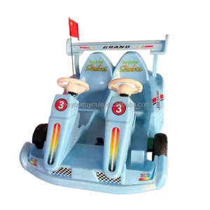 Electric Double Seater White Illuminated Go Kart Bumper Car for Adults Children in Indoor Outdoor Settings Parks Shopping Malls