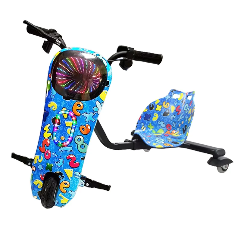 Electric Drift Tricycle Kids Pedal Scooter with Led Lights Scooters for Kids 6 to 12