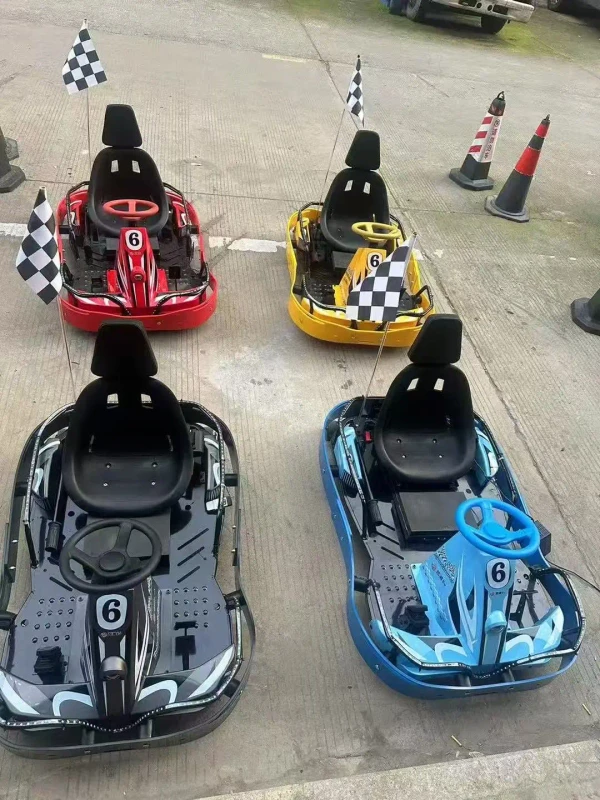 Electric Drifting Go Kart for Adults & Children Outdoor Amusement Ride 30KM/H Max Speed 90kg Load Capacity