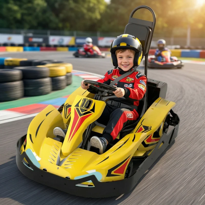 Electric Go Kart for Kids 24V 20Ah Battery Powered Outdoor Ride-On Car for Boys and Girls Ages 3+ 20km/h Max Speed