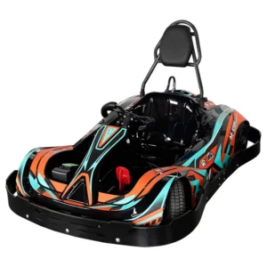 Electric Kids Commercial Go Kart with Remote Control and Safety Belt Plastic and Metal Construction for Indoor Outdoor Use