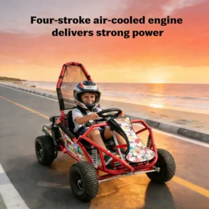 Electric Kids Go Kart 4 Wheel Ride On Car Outdoor Racing Toy for Boys Girls