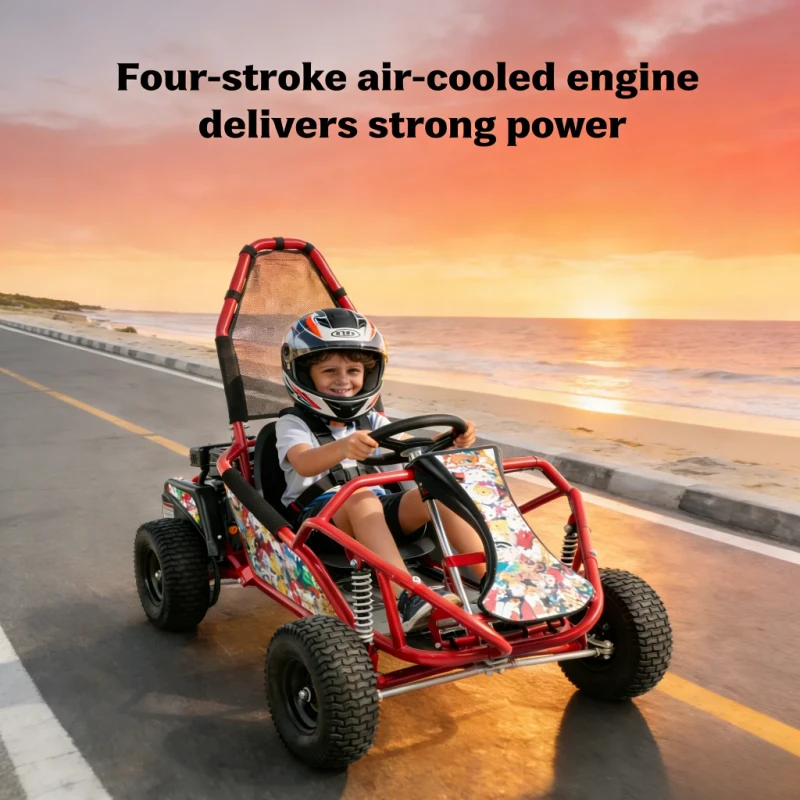 Electric Kids Go Kart 4 Wheel Ride On Car Outdoor Racing Toy for Boys Girls