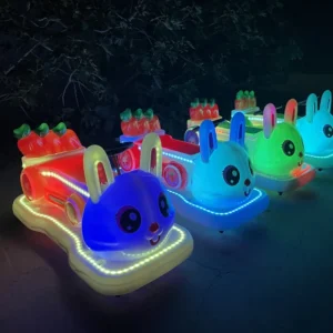 Electric Kids Ride-On Car Toy Funfair Game Metal Battery-Powered Rabbit Model for Shopping Mall Amusement