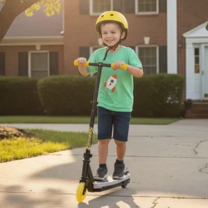 Electric Kids Scooter Rider 3.9 5.2 Ft E Scooter Kids with Intuitive Foot Brake for Safe Smooth Stops