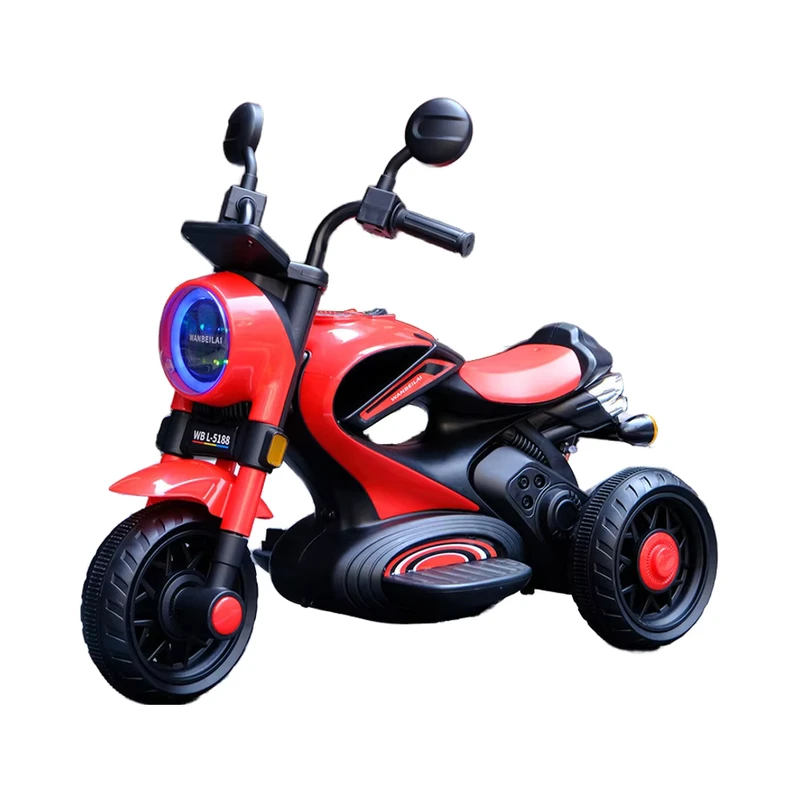 Electric Motorcycle Stroller for Kids Aged 1 6 Durable Plastic Large Rechargeable Three Wheeled Tricycle Boys Girls