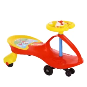 Electric Plastic Children’s Swing Car Anti-Rollover Four-Wheel Steering Ride-On Unisex for 0-6 Months