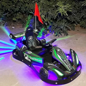Electric Plastic Indoor Outer Racing Drift Go Kart with Cool Lights for Adult Kids Rides