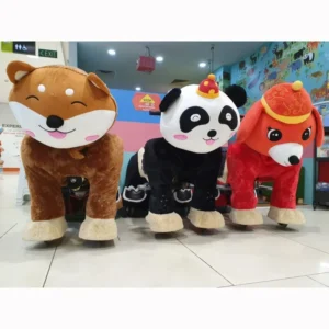 Electric Ride On Animal Toy Coin Operated Battery Montable Electrico Kids Plush Electronic Walking Animal Ride