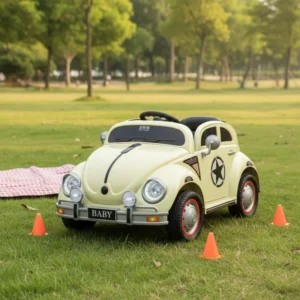Electric Ride-On Car for Kids with 2.4G Remote Control Plastic Battery Powered Two-Wheel Drive Music & Lighting Ages 2-7 Unisex