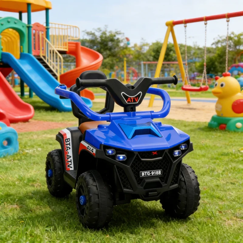 Electric Ride-On Toy Car for 2 to 4 Years Kids Four-Wheel Plastic Battery-Powered with Lights Music USB Off-Road