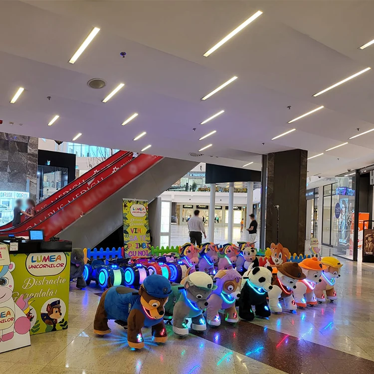 Electric Ride On Toy for Kids Plush Animal Scooter with Walking Motor for Shopping Mall Use
