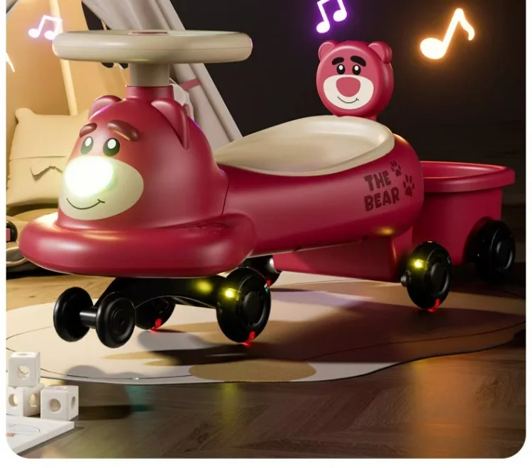 Electric Ride on Cars Kids Pedal Controlled 360 Rotation Plastic Construction Wiggle Swing Car Ages 1 6 Toy Gifts