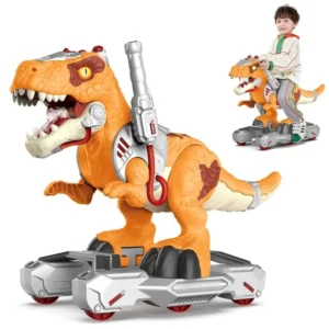 Electric Roaring Smoke Dinosaur Scooter with Music and Light