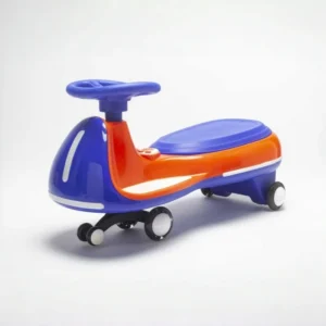 Electric Swing Car for Kids 3-8 Years 12V Battery Double drive High Speed Anti Rollover Flashing Wheels LED Light Plastic