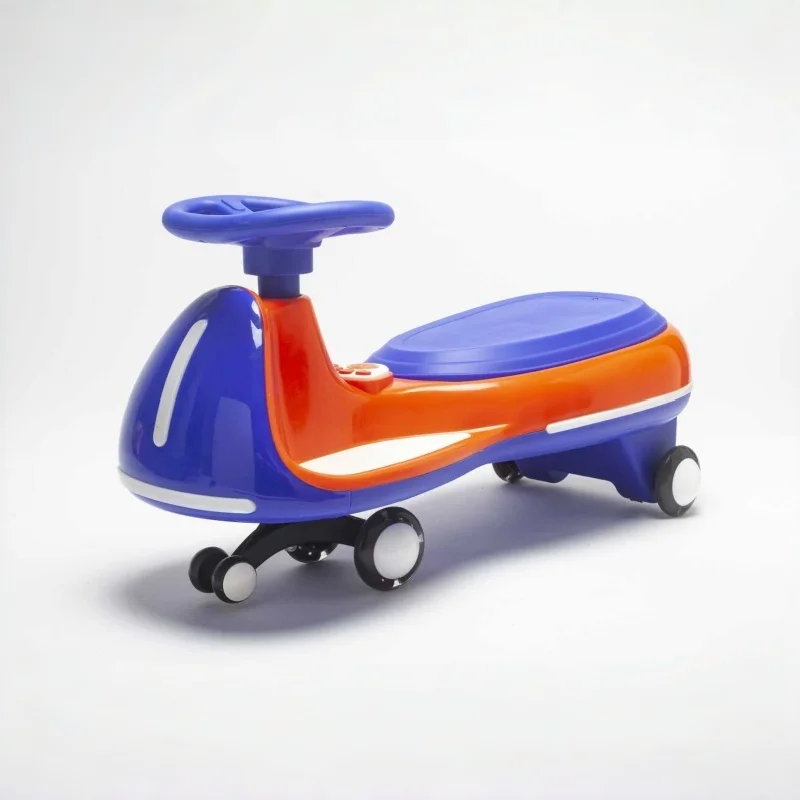 Electric Swing Car for Kids 3-8 Years 12V Battery Double drive High Speed Anti Rollover Flashing Wheels LED Light Plastic