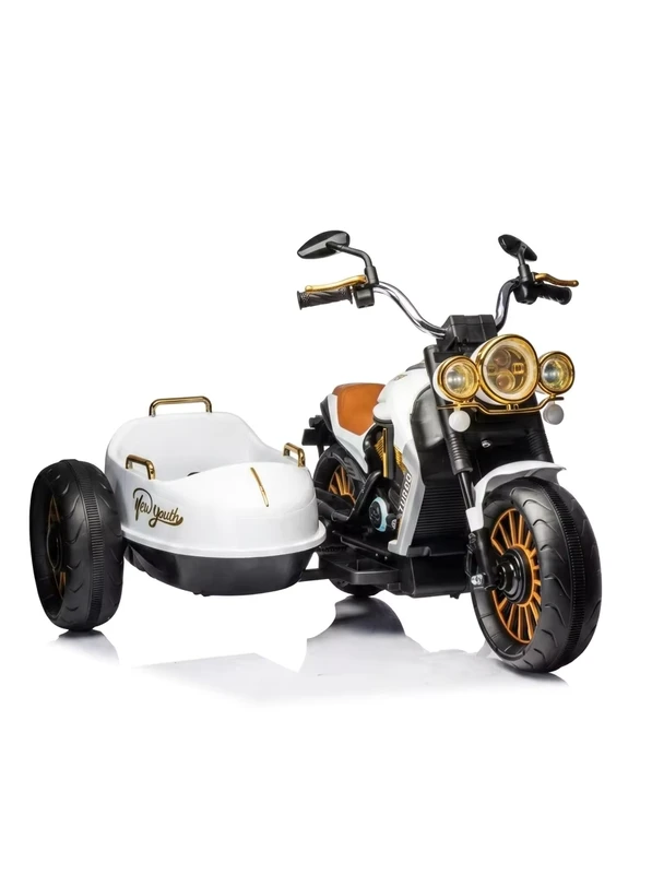 Electric Two Seater Tricycle for Kids Large Size Side Bag Plastic Motorcycle for Boys and Girls Aged 2 to 4 Years