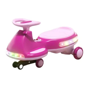 Electric Wiggle Car with Pedal Light Up Rechargeable Battery 2 in 1 Swing Car 2 Speed Ride On Toy Anti Rollover Flashing Wheels