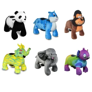 Electronic Battery Operated Ride On Toy Plush Electric Scooter in Animal Design for Shopping Mall Use