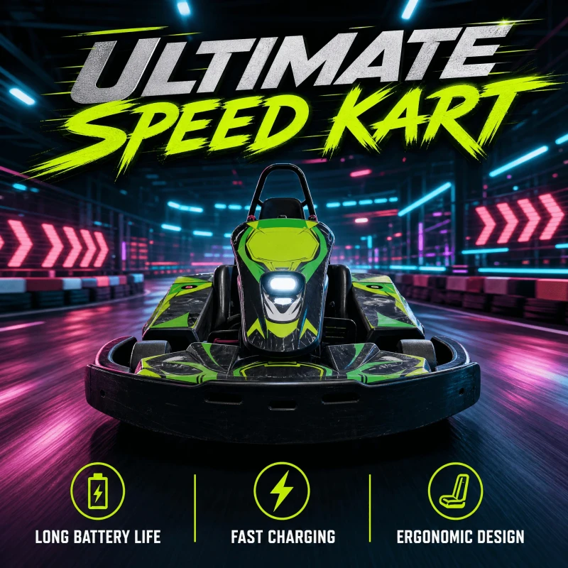 Entertainment Karting Vehicle Electric Go Kart Electronic Brake Designed for Adults Indoor Racing