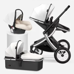 Ergonomic Baby Stroller Comfortable Baby Carriage with Car Seat Foldable Trolley Luxury 3 in 1 Stroller for Newborn