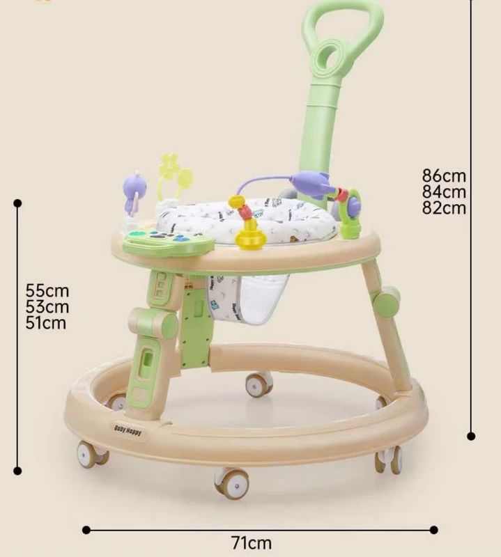 Ergonomic Plastic Tray Multi Function Detachable Anti O Leg Infant Walkers Foldable 6 Wheel Safe Comfortable First Steps