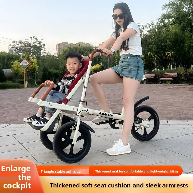 Export Parent-child Tricycle Detachable Structure Customizable Support Foldable Design Seat Sunshade for Taking Kids for Walk
