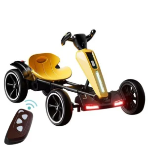 F1 Style Kids Electric Go Kart Children’s Kart Four-wheel Electric Car Remote Control Toy Car 2-4 Years Old Light Music Car