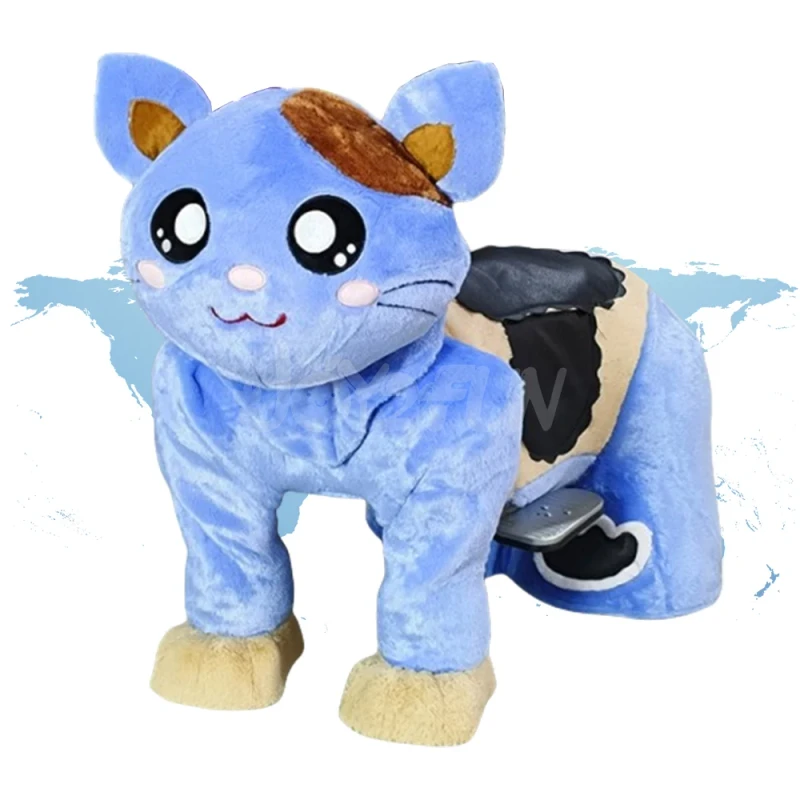 Factory Adult Riding Mechanical Ride on Scooter Electric Plush Animal Toy with Plastic Clothes