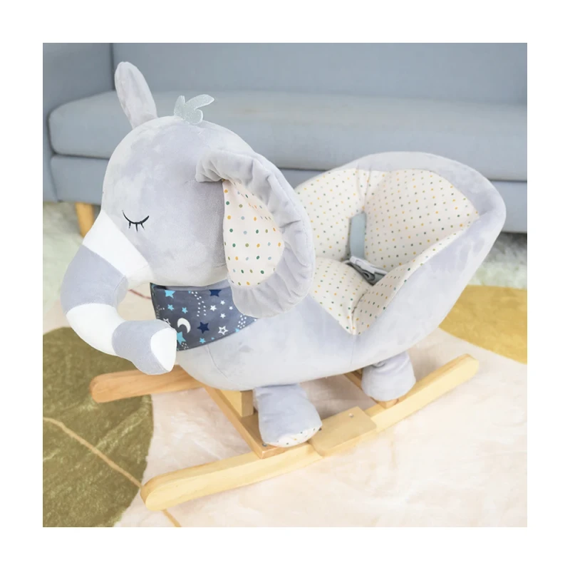 Factory Audit Soft Rocking Chair Elephant Stuffed Animal Baby Ride on Toy