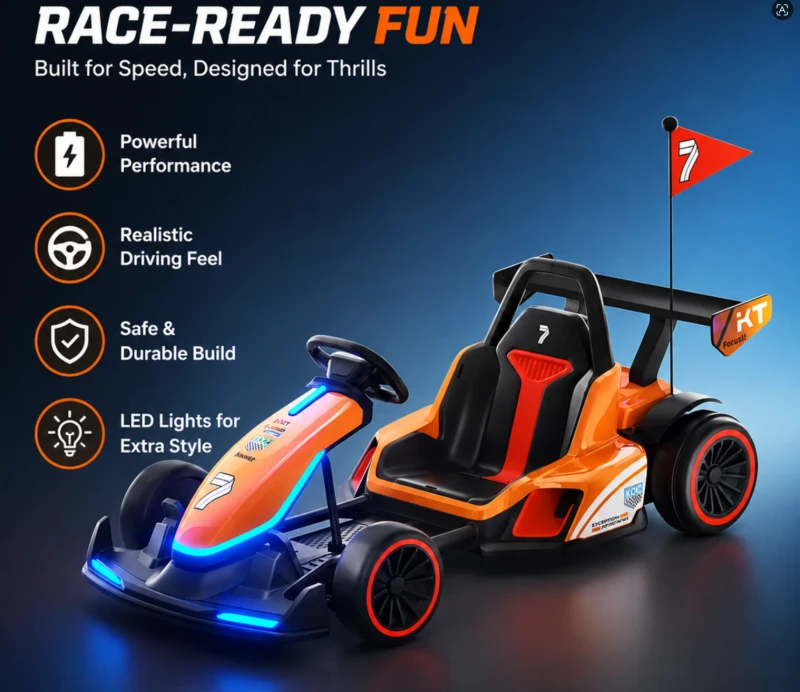 Factory Bulk Supply Adjustable Frame Drifting Electric Go Kart Dual Drive Big Motor For Kids Business Use