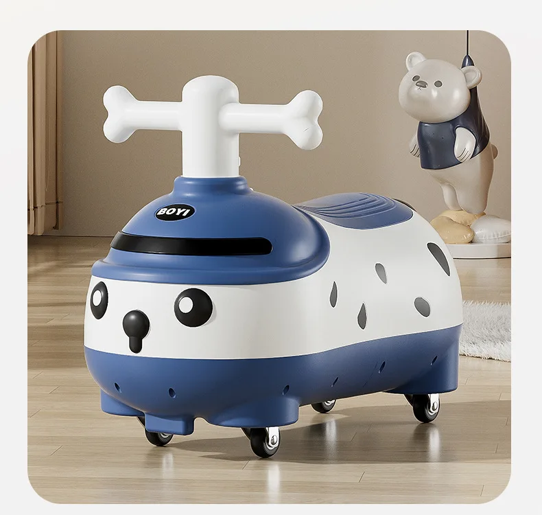 Factory Cartoon Indoor Playground Plastic Animal Four Wheel Ride Toy with Animal Design for Kids 2 3 Years Unisex