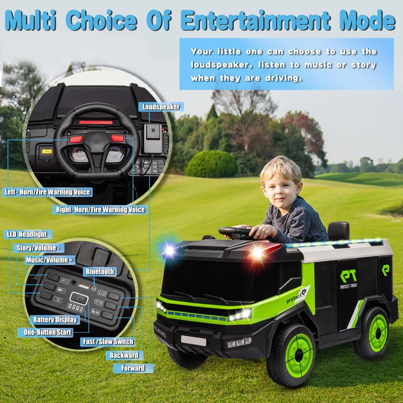 Factory Children 12V Battery Electric Fire Truck Fighting Toy Truck Kids RC Ride on Car with Water Gun Ride on Car