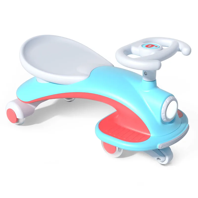 Factory Children Kids Baby Swing Car 4 Wheels Sliding Twist Cars With Light Music
