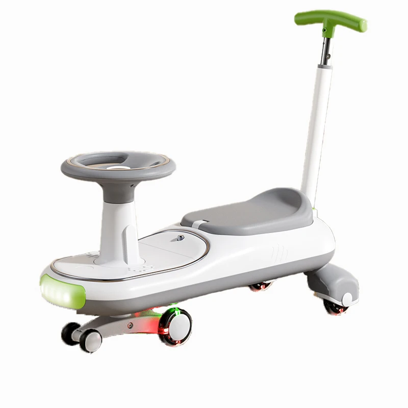 Factory Children Kids Baby Swing Car 6 Wheels Sliding Twist Cars with Light Music