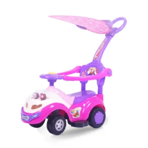 Factory Custom Plastic Baby Kids Push Ride on Toy Car With Canopy and Push Handle