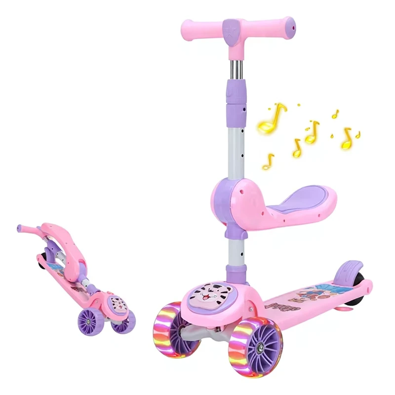 Factory Direct Children's Scooter Export Quantity Scooter Outdoor Riding Adjustable Height Folding Children's Scooter