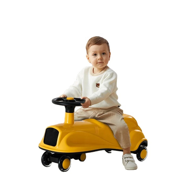 Factory Direct Kids Toy Baby Swing Cars With Music and Flash Light Slide Ride on Toy Children Swing Car