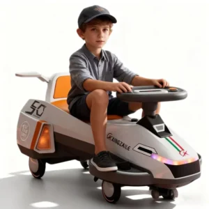 Factory Direct Sales Customized Electric Swing Kids Toy Outdoor Plastic Ride on Swing Car with Pedal and Wheel for Baby En71 Ce