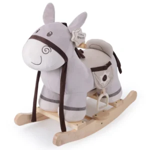 Factory Direct Sales Plush Toy Animal Rocking Horse Gray Donkey Rocking Horse Indoor Toy
