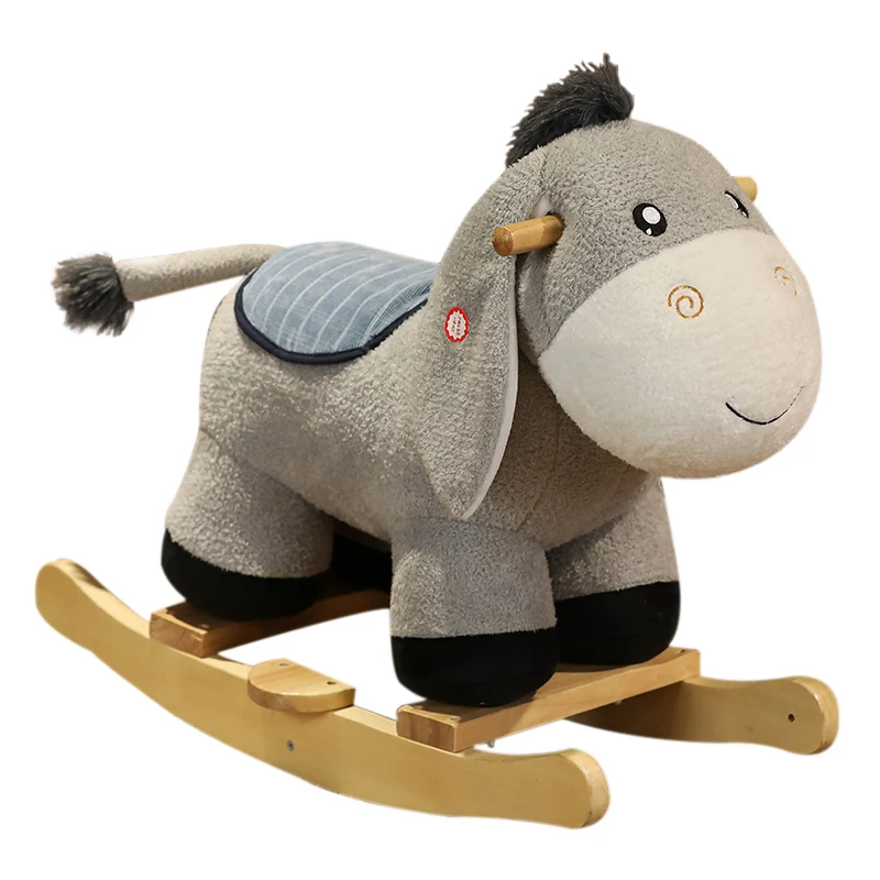 Factory Direct Sales of Grey Donkeys Plush Animals Rocking Horses As Children's Gifts