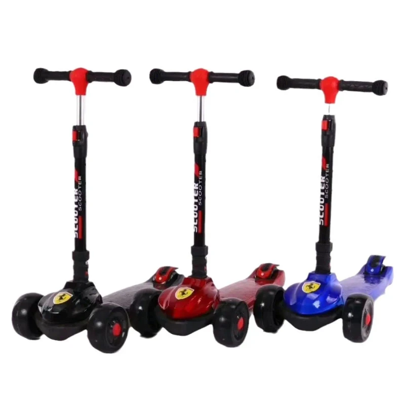 Factory Direct Supply 3-Wheel Electronic Kick Scooter for Kids Foldable Plastic Material Outdoor