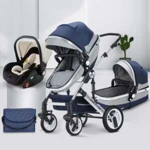 Factory Direct Supply KM588LY Aluminum Alloy Baby Stroller Shock Absorbing Folding Two Way Push High Landscape Design for