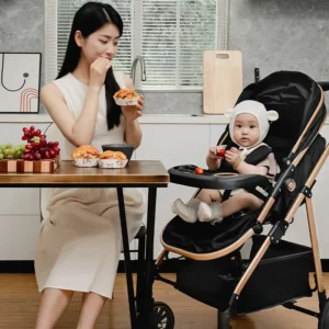 Factory Direct Supply Metal Baby Stroller for Newborns 0 6 Months Foldable Shock Absorbing Two Way Push High Landscape Design