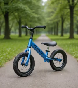 Factory High Quality Blue Children’s Balance Bike 12 Inch Air Wheel Aluminum Frame AL Wheel Core Full Suspension Hub Brakes 1