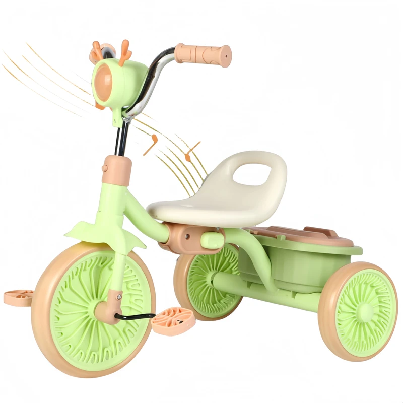 Factory Kids' Push Tricycle Toy for 2-4 Years Old Featuring Music & Light Effects