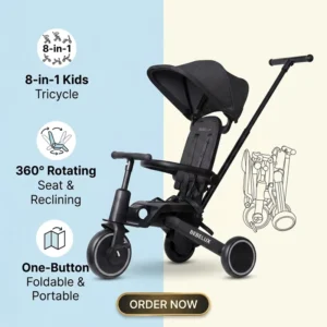 Factory Manufacture Custom Foldable Baby Tricycles Child 3 Wheel Baby Tricycle Kids for 0.8-5 Years Kids