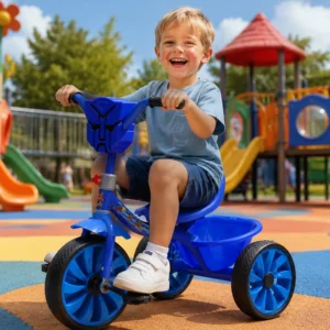 Factory New Fashion 3-Wheel Baby Tricycle with Basket Outdoor Ride-on Toy for Kids Baby Gift