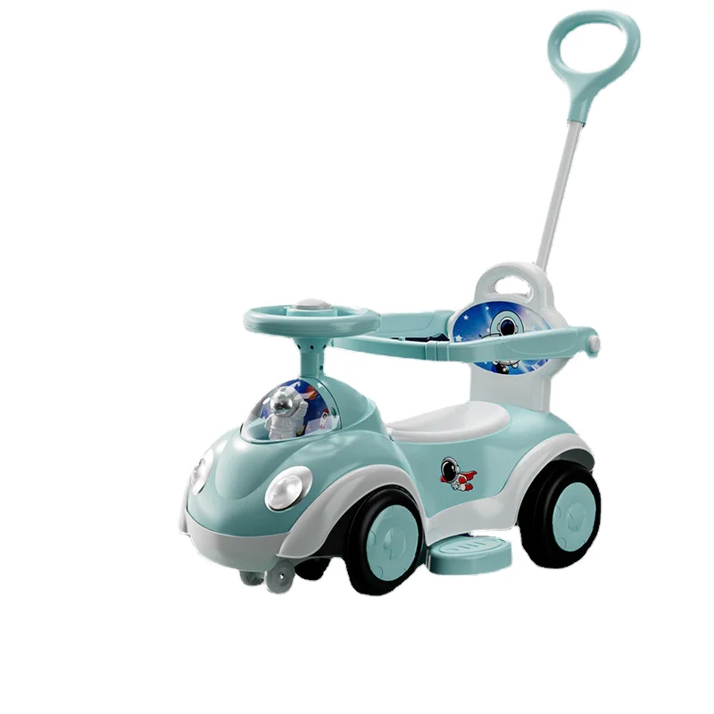 Factory New Style Electric Remote Control 4 Wheel Kids' for Children's Push Pull Baby Riding Toy Plastic Kids Riding Swing Car